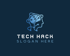 Tech Brain Circuit  logo design