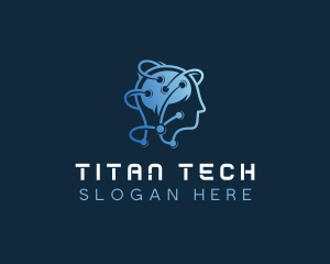 Tech Brain Circuit  logo design