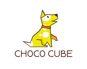 Dog Walker - Cute Yellow Puupy logo design