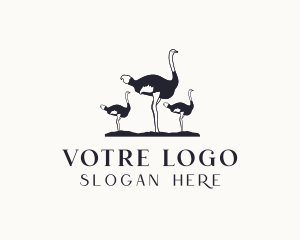 Wild Ostrich Bird Logo