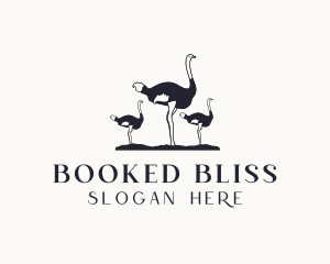 Wild Ostrich Bird logo design