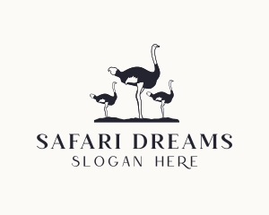 Wild Ostrich Bird logo design