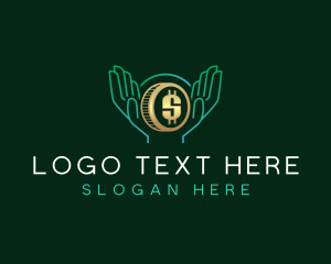 Dollar - Cash Coin Hands logo design