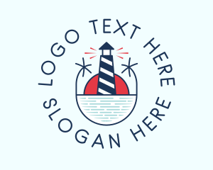 Lamp - Nautical Marine Lighthouse logo design