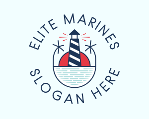 Nautical Marine Lighthouse  logo design