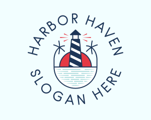 Nautical Marine Lighthouse  logo design