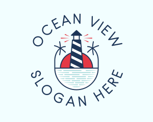 Pier - Nautical Marine Lighthouse logo design