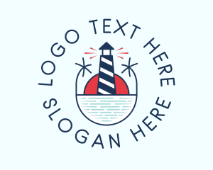 Pier - Nautical Marine Lighthouse logo design