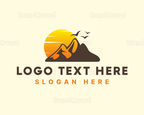 Outdoor Sunset Mountain Logo