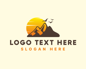 Exploration - Outdoor Sunset Mountain logo design