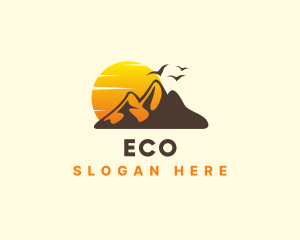 Outdoor Sunset Mountain Logo