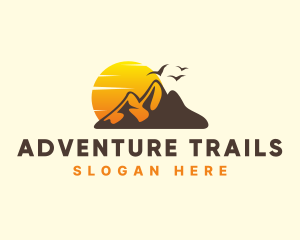 Outdoor Sunset Mountain logo design