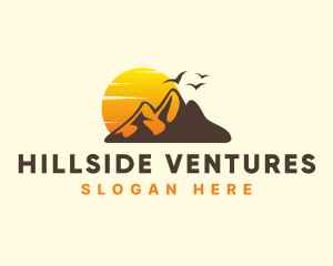 Hillside - Outdoor Sunset Mountain logo design