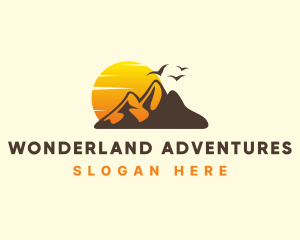 Outdoor Sunset Mountain logo design