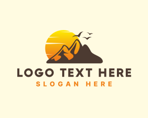 Outdoor Sunset Mountain Logo