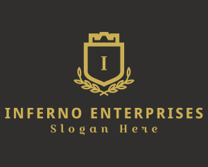 Shield Wreath Enterprise logo design