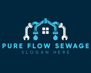 Sewage - Plumbing Water Pipe logo design