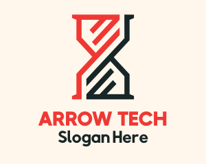 Modern Tech Hourglass logo design