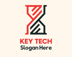 Modern Tech Hourglass logo design