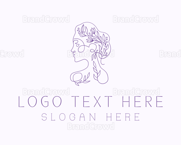 Flower Woman Face Logo