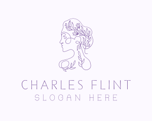 Violet - Flower Woman Face logo design