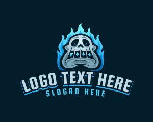 Las Vegas - Skull Monster Gambling logo design