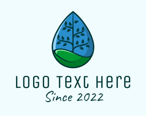 Herbal - Tree Sustainability Droplet logo design