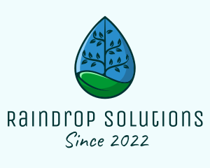 Tree Sustainability Droplet  logo design