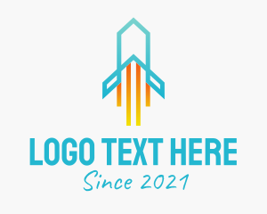 Traveler - Line Art Rocket logo design