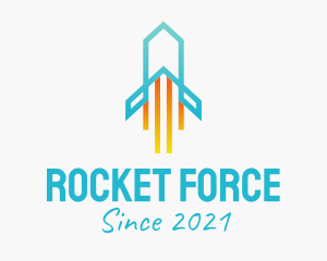 Missile - Line Art Rocket logo design