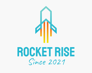 Line Art Rocket logo design