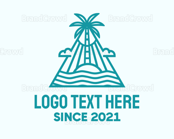 Tropical Island Palm Tree Logo