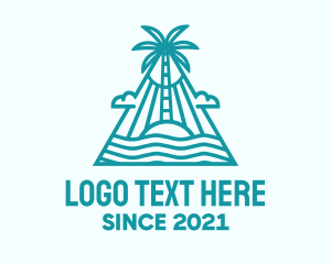 Tropical - Tropical Island Palm Tree logo design