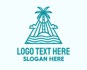 Tropical Island Palm Tree Logo