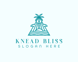 Tropical Island Palm Tree logo design