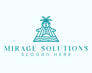 Mirage - Tropical Island Palm Tree logo design
