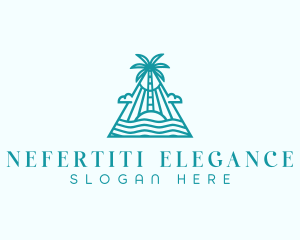 Tropical Island Palm Tree logo design