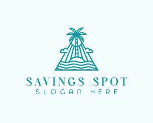 Tropical Island Palm Tree logo design