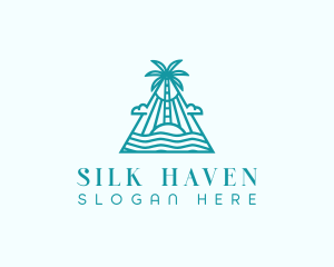 Tropical Island Palm Tree logo design