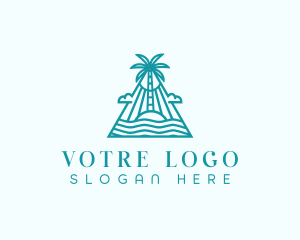 Mirage - Tropical Island Palm Tree logo design