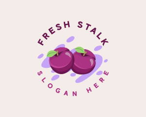 Fresh Plum Fruit logo design