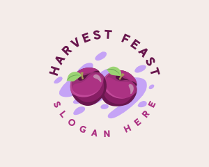 Fresh Plum Fruit logo design