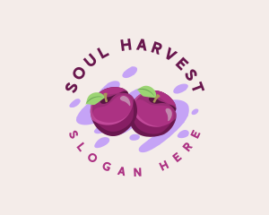 Fresh Plum Fruit logo design