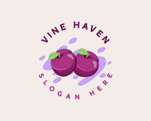 Fresh Plum Fruit logo design