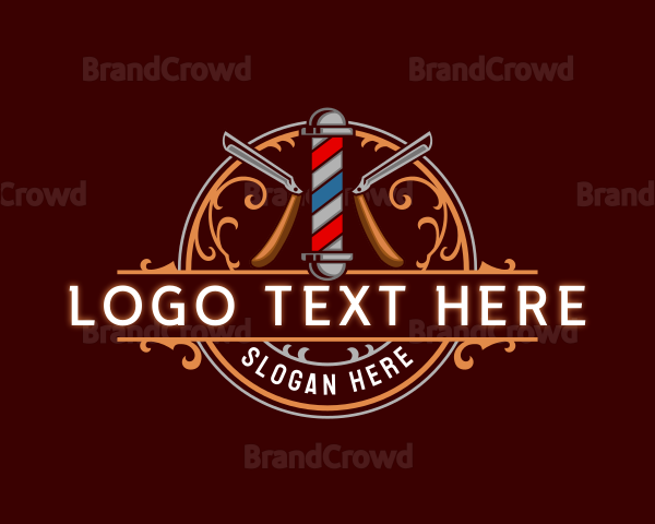 Barber Razor Grooming Logo