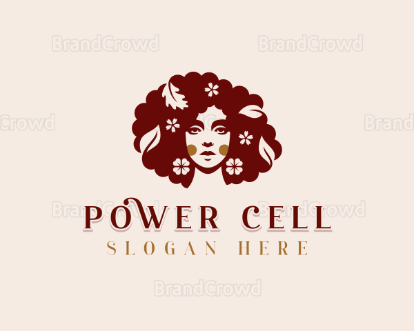 Floral Afro Woman Logo