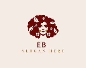 Floral Afro Woman Logo