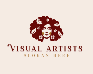 Floral Afro Woman Logo