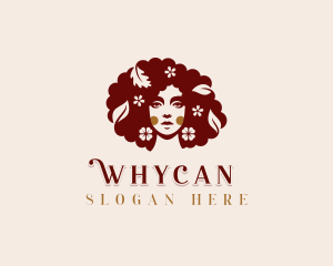 Floral Afro Woman Logo