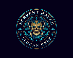 Serpent Skull Snake logo design